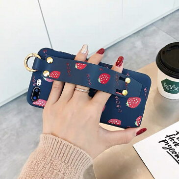 【クーポン有り 23:59まで】iPhoneケース ベルト付き iPhone XR ケース 個性的 iPhone8 ケース お揃い キャラクター リング付き おもしろ かわいい レトロ オレンジ いちご ペア おしゃれ 可愛い シリコン ストラップ XS X iPhone7ケース 落下防止 薄型 スタンド tpu