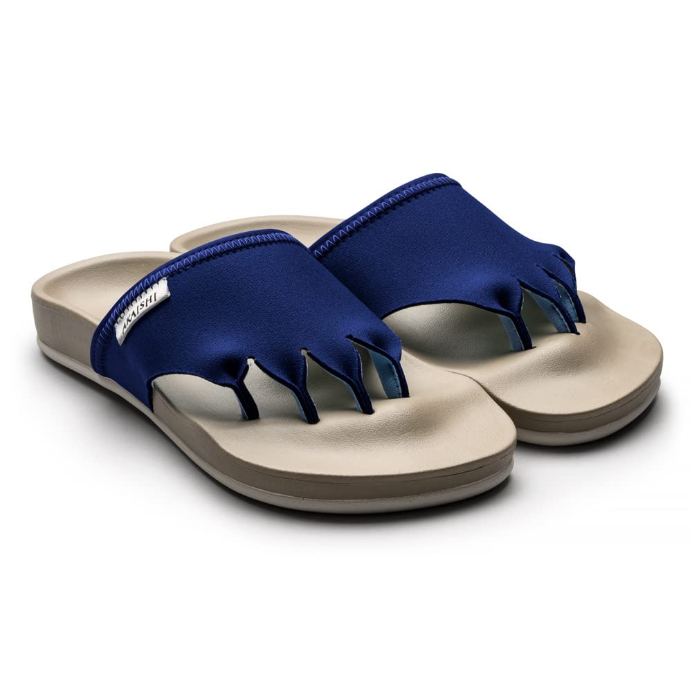 【送料無料】 AKAISHI アーチフィッター公式 610 5本指エクサルームサンダル 5L 28.0cm-28.5cm ネイビー メンズ ルームシューズ 室内