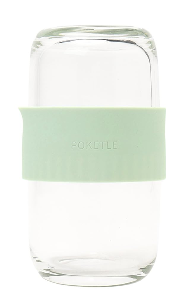 POKETLE ポケトル ガラス 急須 セット シリコンフィルター 1人用 120ml 食洗機対応 BPAフリー ビードロ カルム グリーン