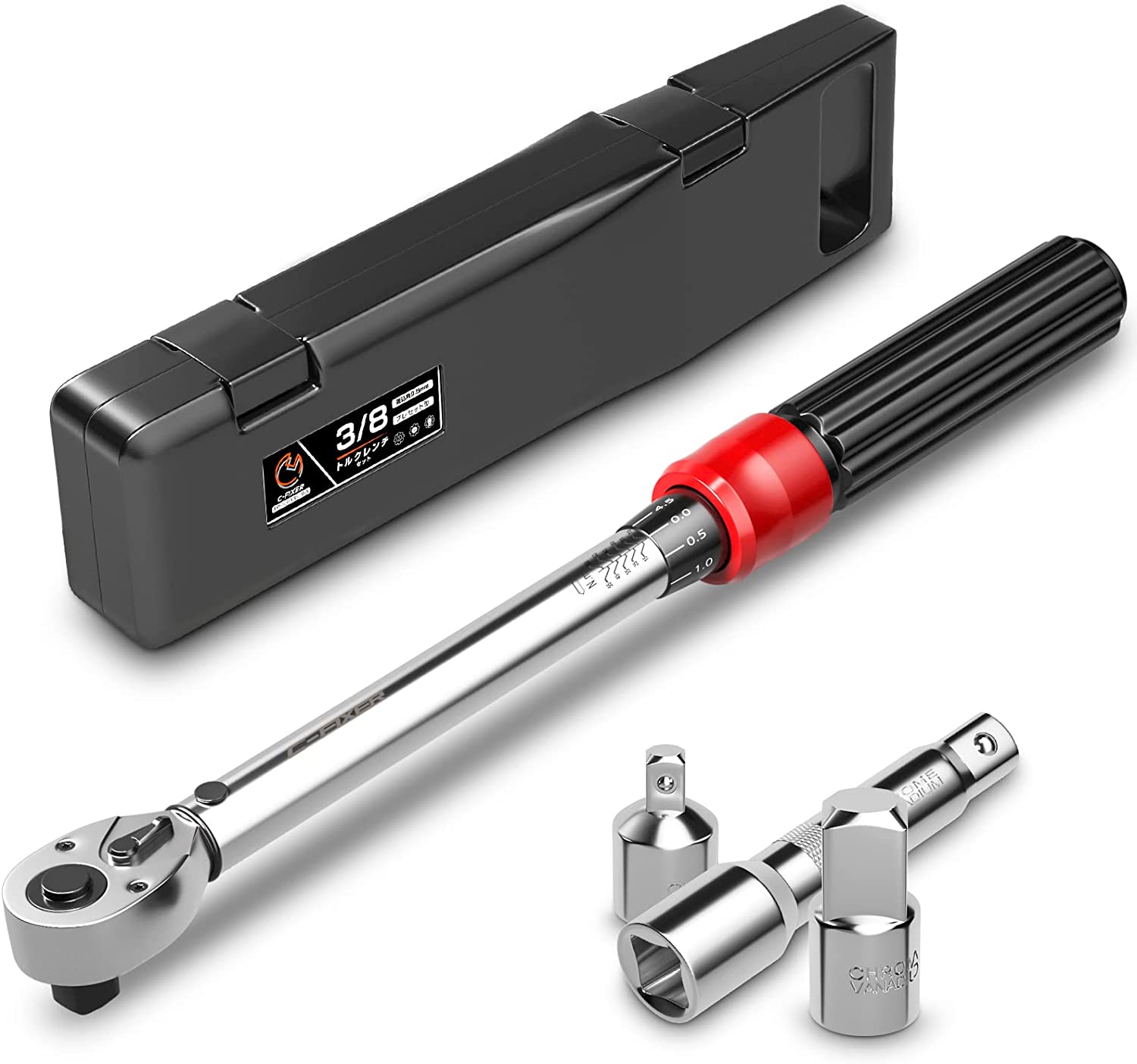 送料無料 トルクレンチ プレセット型 差込角9.5mm (3/8インチ) 10-60N・m バイク修理 レンチ ソケット..