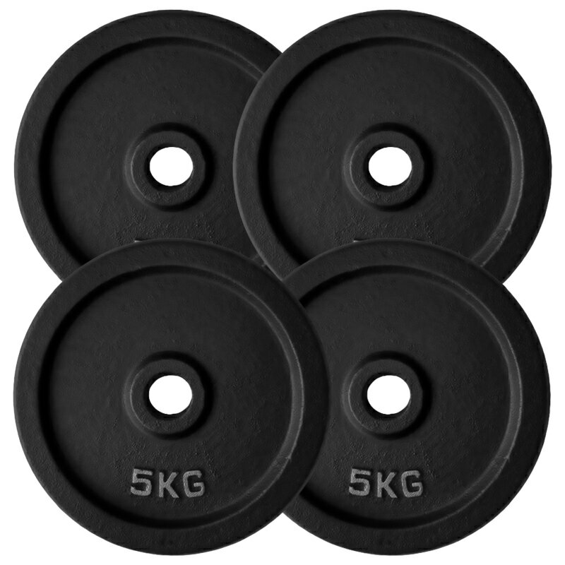 即納！アイアンプレート 5KG X4 バーベル バーベルプレート 29MM ダンベル ベンチプレス ダンベルプレート 耐磨耗 滑り止め 床に傷めず　腕立て伏せ 筋トレ 鉄アレイ ウエイトトレーニング トレーニング器具