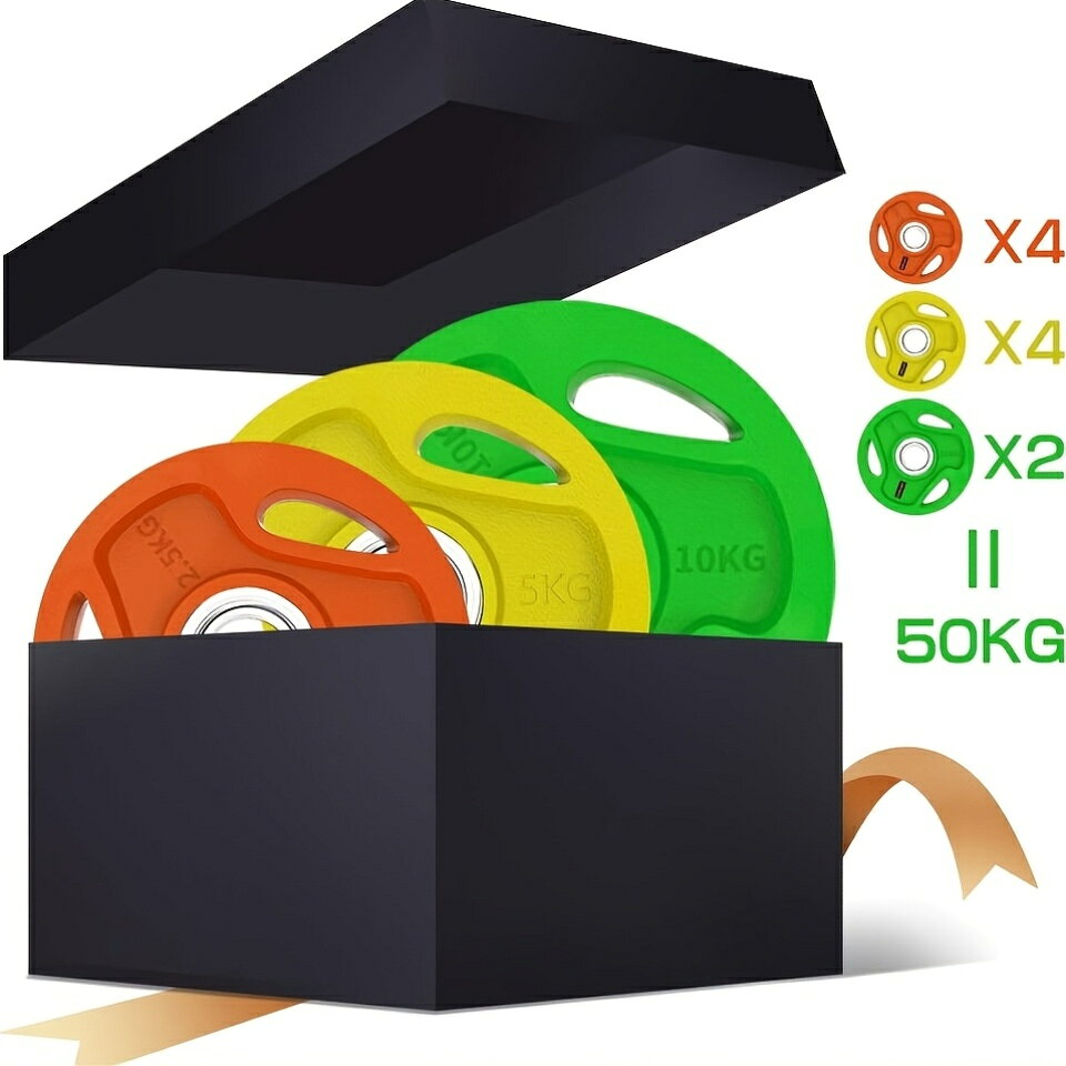 50KG セット ダンベル バーベル 用 プレート 2.5KGx4 5KGx4 10KGx2 アイアンプレート バーベル ベンチプレス ダンベルプレート 耐磨耗 滑り止め 床に傷めず 腕立て伏せ 筋トレ 鉄アイロン ウエイトトレーニング トレーニング器具 防水で割れないエコ材質採用 耐磨耗性抜群