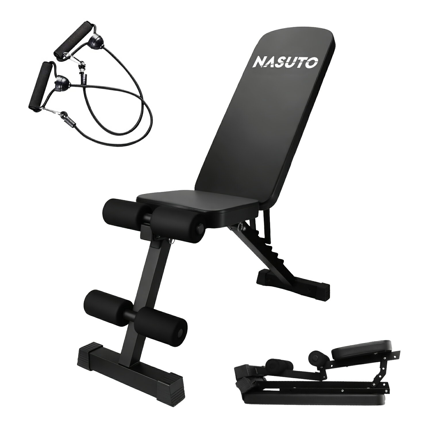 スタッフ厳選 トレーニングベンチ インクラインベンチ フラット デクライン 折り畳み式 アジャスタブル..