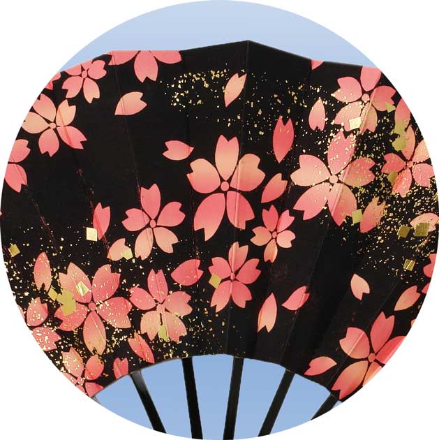 【送料無料】【舞扇子】【あですがた】ピンク桜花柄扇子