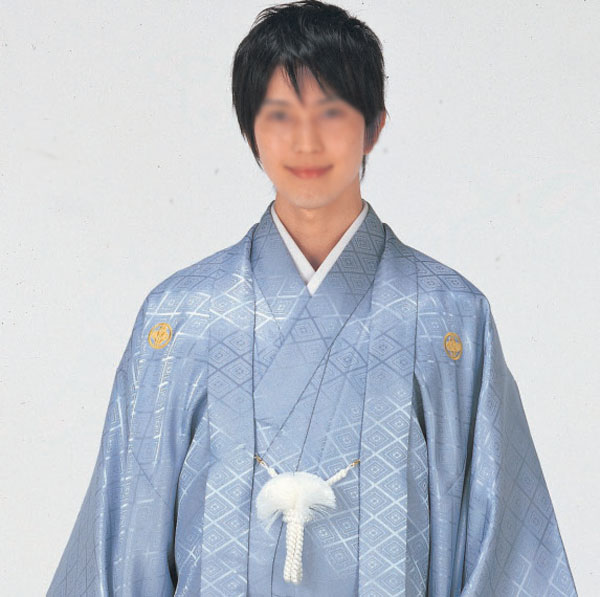 羽織 袴下セット はおり グレー 綸子 菱地模様 卒業式や成人式に