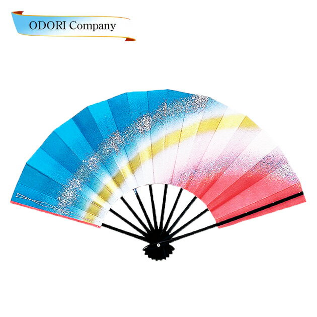 舞扇子(まいせんす) 扇子 踊り用 9寸5分 扇子箱入 ミラー箔 ピースボカシ 黒塗り 飾り、撮影用