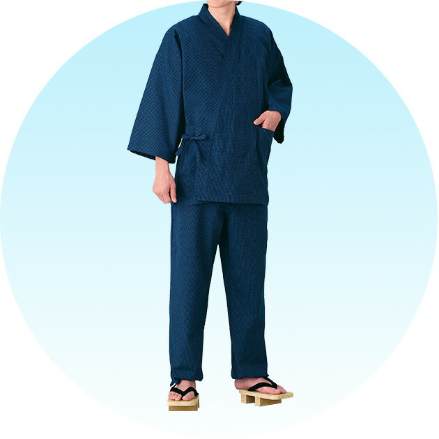 刺子作務衣 男女兼用 綿100％ 紺 黒 灰