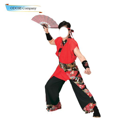 よさこい 衣装 メンズ 大人 長袢天 袖なし ロング丈 赤 和柄 よさこい 衣装 メンズ 大人 長袢天 袖なし ロング丈 赤 和柄