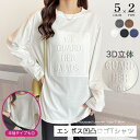 【1点1,580円★クーポン&2点購入で】 楽天1位 立体ロゴTシャツ レディース トップス ゆったり カジュアル 大きいサイズ tシャツ・カットソー ロゴT ロゴTシャツ 英字 立体 3D ロゴ 【dm098】【予約販売：12/20～12/27発送予定】【送料無料】メ込