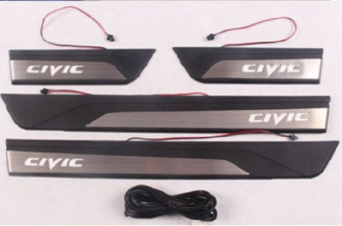 シビック FC1 FK7 ハッチバック セダン イルミ スカッフプレート 傷防止 ホンダ車用 内装 ドレスアップ カスタム パーツ アクセサリー インテリアパネル