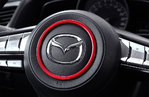 MAZDA マツダ CX-5 CX-3 CX-8 アテンザ デミオ アクセラ ホーンボタン ガーニッシュ レッド 内装 ドレスアップ カーパーツ