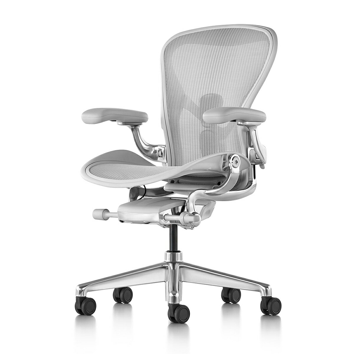 《正規店 メーカー保証対応可 梱包材回収 P5倍》Herman Miller ハーマンミラー アーロンチェア リマスタード A B C サイズ ミネラルフレーム ポリッシュドアルミニウムベース ポスチャーフィットSLフル装備 ブレーキングキャスター(DC1)