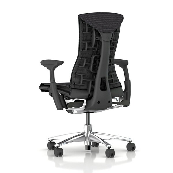 【完成品/家財便配送/梱包材処分費込】[HermanMiller] エンボディチェア（CN122AWAA-CDG1BB）【シート：リズムファブリック】【ポリッシュドアルミニウムベース】【グラファイトカラーフレーム】ハーマンミラーアーロンチェア後継機/EGP