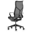 《正規店 メーカー保証対応可 梱包材回収 P5倍》Herman Miller ハーマンミラー コズムチェア Cosm ハイバック フレーム&ベース&アーム:グラファイト 固定アーム 張地インターセプト カラー:グラファイト カーペット用キャスター リクライニングハード or ソフト