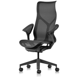 《正規店 メーカー保証対応可 梱包材回収》Herman Miller コズムチェア Cosm ハイバック フレーム&ベース&アーム:グラファイト リーフアーム 張地 インターセプトサスペンション カラー:グラファイト キャスター:カーペット用 リクライニングハード or ソフト