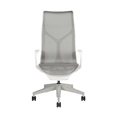 《正規店 メーカー保証対応可 梱包材回収 P5倍》Herman Miller ハーマンミラー コズムチェア Cosm ハイバック フレーム:スタジオホワイト 固定アーム 張地インターセプト カラー:ミネラル ベース:ミネラル カーペット用キャスター リクライニングハード or ソフト