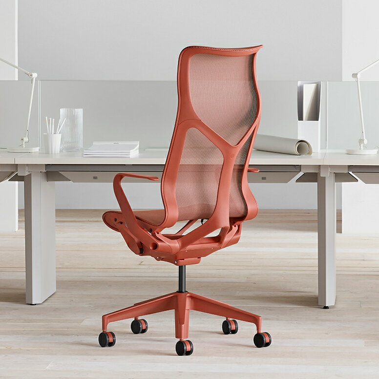 《正規店 メーカー保証対応可 梱包材回収 P5倍》Herman Miller ハーマンミラー コズムチェア Cosm ハイバック フレーム＆ベース＆アーム＆シート張地：ディップドインカラー(3色)からご選択 固定アーム キャスター：硬床 カーペット兼用 リクライニングハード or ソフト