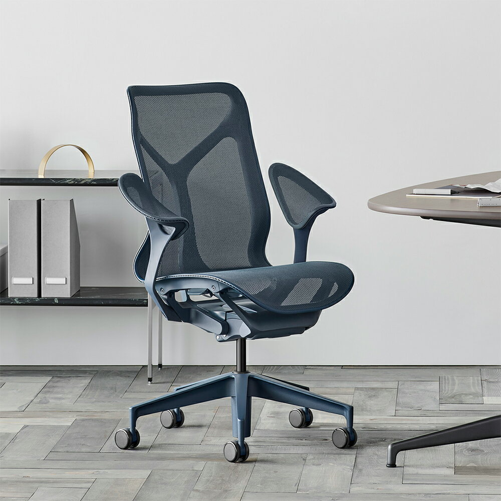 《正規店 メーカー保証対応可 梱包材回収 P5倍》Herman Miller ハーマンミラー コズムチェア Cosm ミドルバック リーフアーム フレーム＆ベース＆アーム＆シート：ディップトインカラーからのご選択 キャスター：硬床・カーペット兼用 リクライニングハード or ソフト