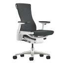 《正規店 メーカー保証対応可 梱包材回収 P5倍》Herman Miller ハーマンミラー エンボディチェア（Embody Chair）／チタミウムカラーベース／ホワイトカラーフレーム／C7キャスター／シートカラー：ダークカーボン（張地：シンク）