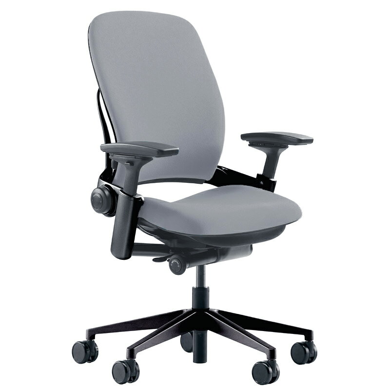 Steelcase スチールケース Leap リープチェア V2 / ブラックフレーム/ アジャスタブルアーム(可動肘)付/ 背・座:クロス(シートタイプ:Buzz2)/ ランバーサポート調節機能付 / APモデル / ソフトキャスター仕様 【完成品/家財便配送/梱包材処分費込】 / 椅子のサムネイル