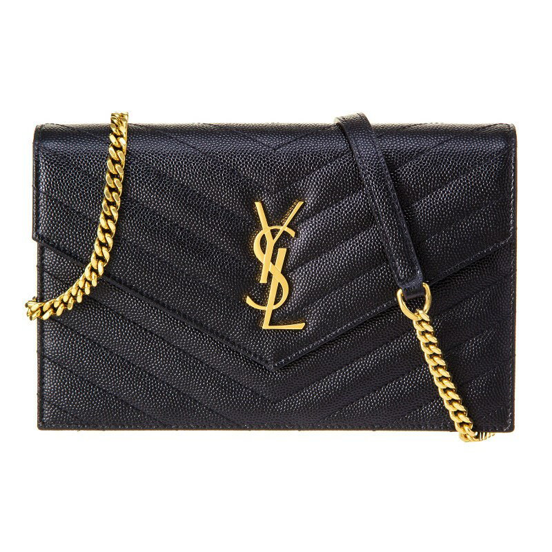 サンローラン パリ 財布 長財布 SAINT LAURENT 393953 BOW01 1000 チェーンウォレット NOIR 誕生日 ブランド プレゼントにも 高級