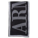 マフラー メンズ レディース ブランド アルマーニジーンズ ARMANI JEANS 934106 CD715 03320 ブラック/グレー メンズ レディース 誕生日 ブランド かっこいい プレゼントにも 高級