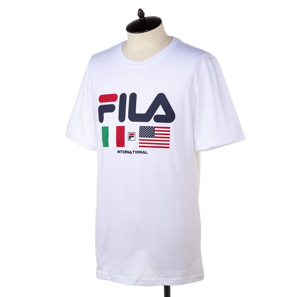 フィラ メンズ Tシャツ FILA LM913786 100 ホワイト 半袖 部屋着 ブランド ルームウェア 誕生日 プレゼント
