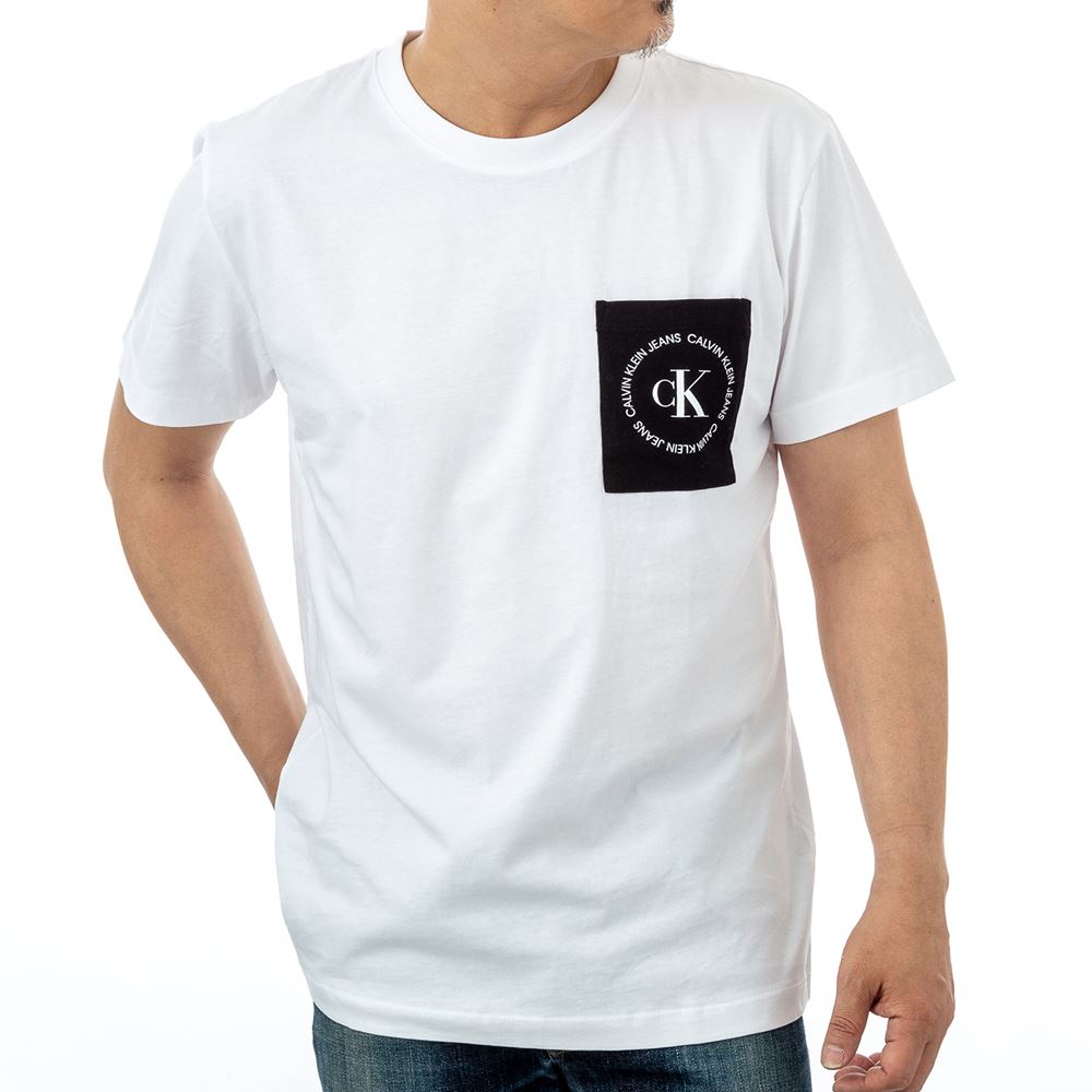 カルバンクライン Tシャツ J30J314761YAF メンズ ホワイト Calvin Klein カルバンクライン・ジーンズ レギュラーフィット 半袖 誕生日 プレゼント