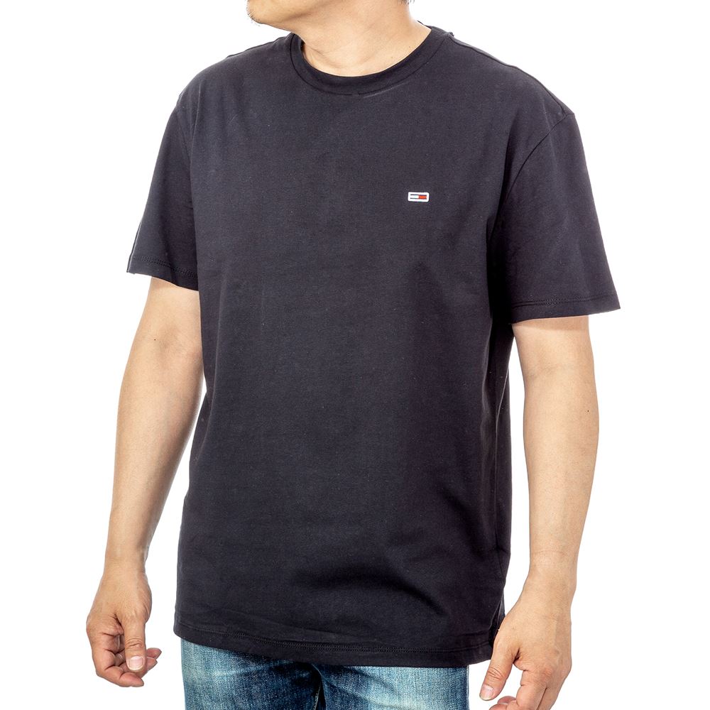 トミーヒルフィガー Tシャツ DM0DM06061BBU メンズ ブラック TOMMY HILFIGER トミージーンズ 半袖 誕生日 プレゼント