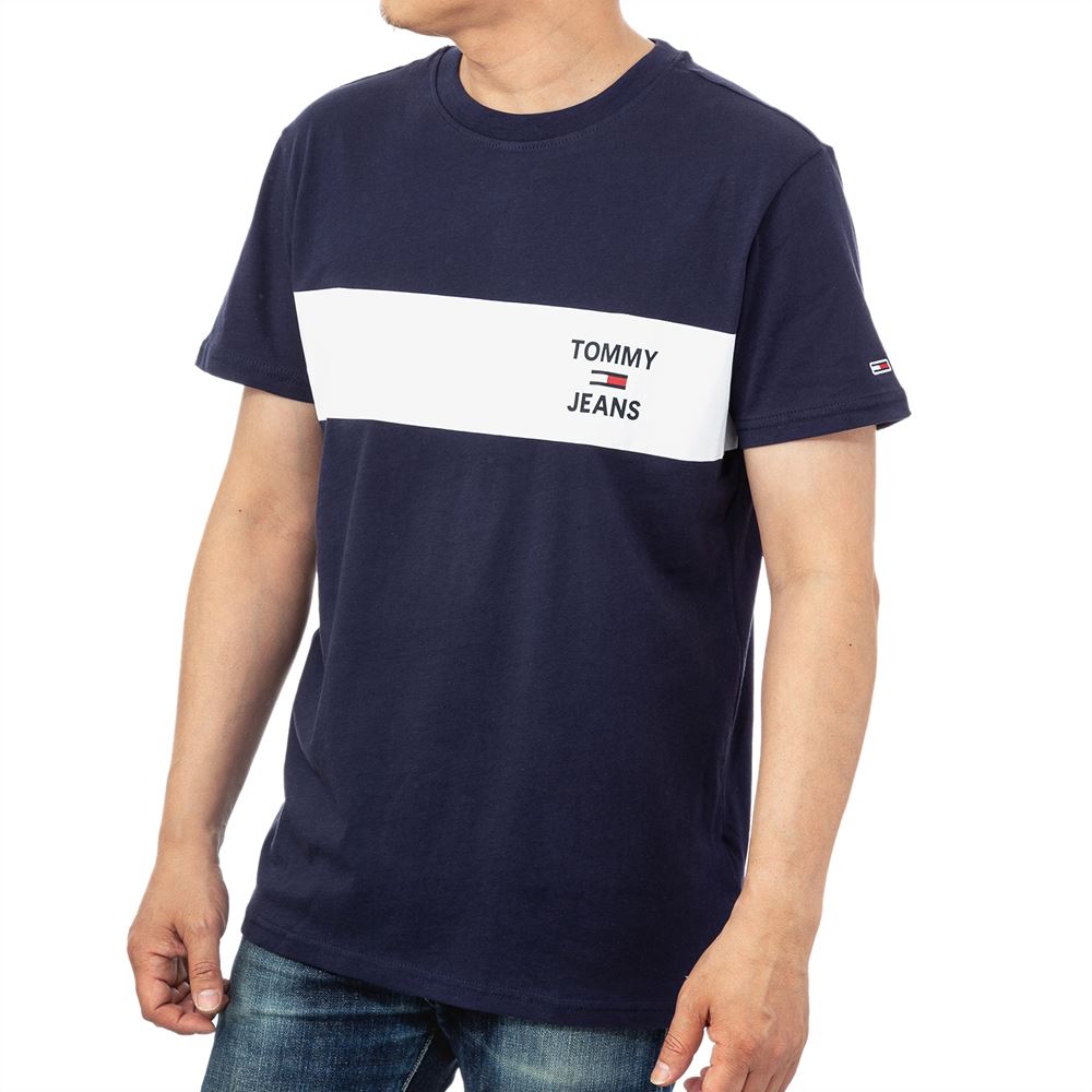 トミーヒルフィガー Tシャツ DM0DM07858C87 メンズ ネイビー TOMMY HILFIGER トミージーンズ 半袖 誕生日 プレゼント