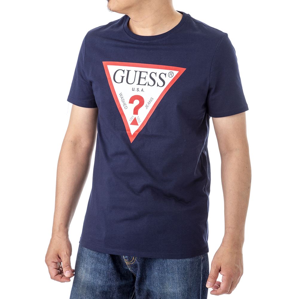 ゲス メンズ Tシャツ M0GI71 I3Z00 G720 ネイビー GUESS 半袖 ブランド 誕生日 プレゼント