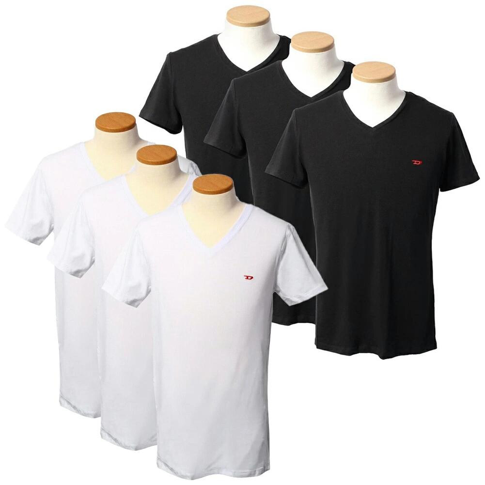 ディーゼル アンダーウェア 肌着 Tシャツ Vネック 3枚組 3枚セット 00SHGU 0WAVC インナーシャツ ブラック ホワイト メンズ カジュアル スリ...