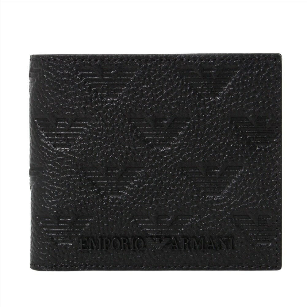 アルマーニ 財布（メンズ） エンポリオアルマーニ 二つ折り財布 YEM122 Y142V 81072 Black メンズ EMPORIO ARMANI