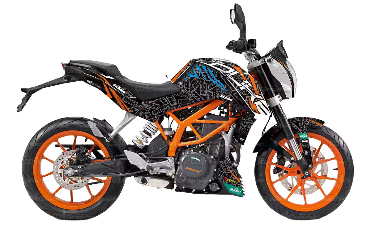 KTM DUKE 125 200 適合 オリジナル ステッカー デカール 2016 バイク用 オンロードバイク スポーツバイク