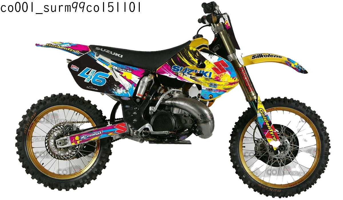 スズキ SUZUKI RM125 RM250 適合 1999 2000 グラフィックデカールキット ステッカー デカール バイク用 オフロードバイク 