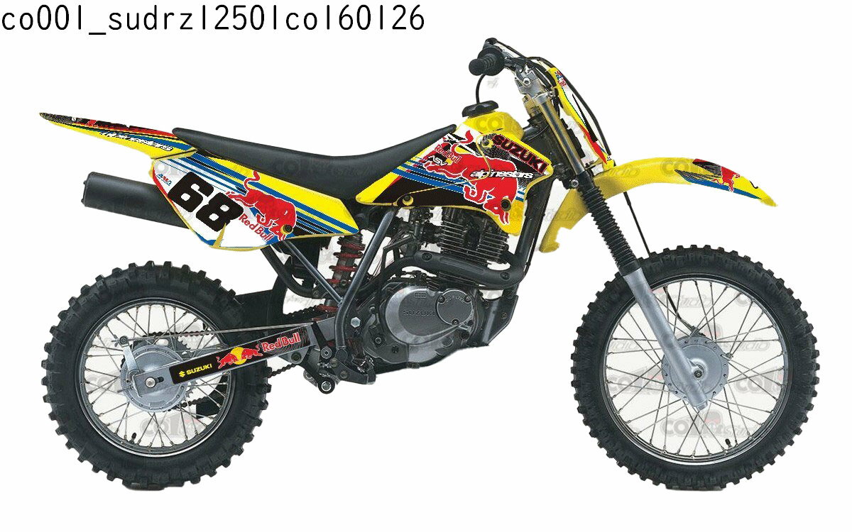 スズキ SUZUKI DRZ125 適合 2001 2002 2003 2004 2005 2006 2007 グラフィックデカールキット ステッカー デカール バイク用 オフロードバイク