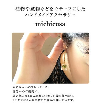 本物の野草や野菜を使ったイヤリング【michicusa ミチクサ】アクセサリー レジン ハンドメイド フレッシュドライ製法 手作業 一品物 野菜 植物 花 ドライフラワー 可愛い アクセント おしゃれ お洒落 レディース 送料無料