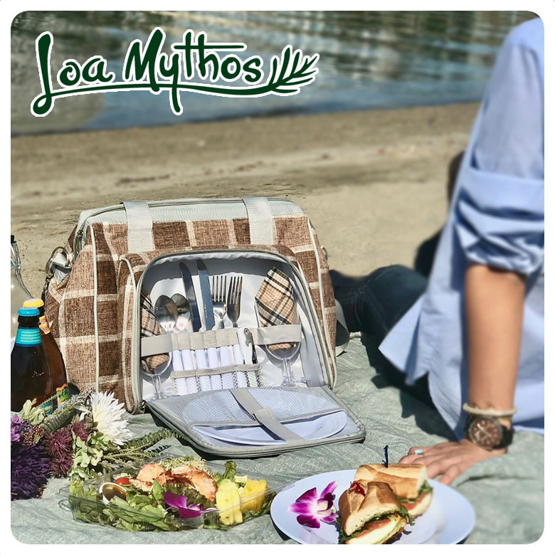 ピクニック ショルダーバッグ 2人用 保温 保冷 LoaMythos All in One Outdoor Dinning Shoulder Bag（2人用・保温保冷機能付き）ロアミトス 食器付き セット キャンプ グッズ アウトドア 用品 トートバッグ BBQ 旅行 送料無料