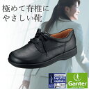 脊椎にやさしいコンフォートシューズ 【GANTER ガンター ladies 女性用 22.5～25.5cmまで】クッション性 銀イオン 抗菌加工 姿勢の悪さを防ぐ 筋肉や関節、脊椎への負荷が軽減 介護 リハビリ AGR品質認定 取得 205701-0100 送料無料