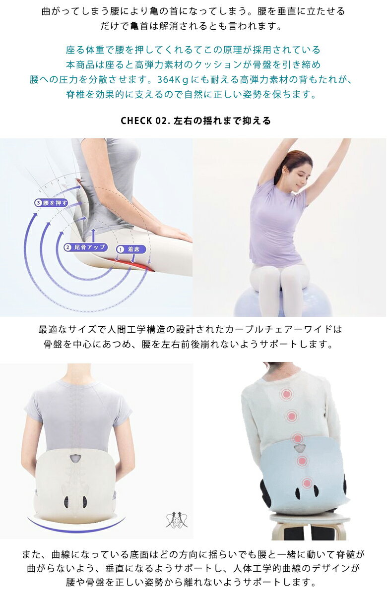 正しい姿勢 習慣 姿勢改善 腰痛軽減 腰痛対策 猫背 長時間 デスクワーク 姿勢のゆがみ 姿勢サポート スタイリッシュ おしゃれ 椅子 イス クッション カーブルチェア 送料無料 メーカー公式ショップ