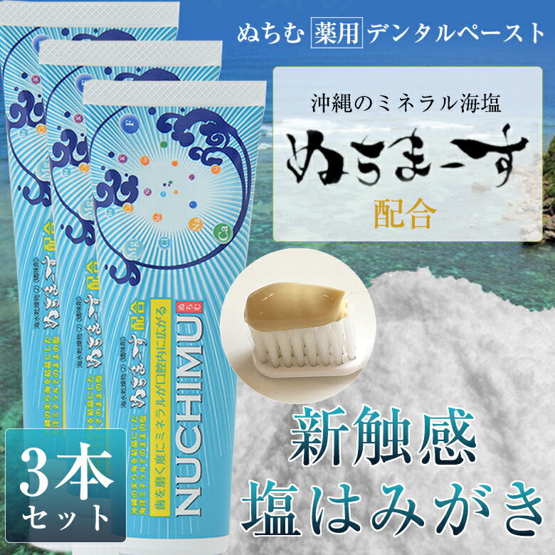 楽天想いを繋ぐ百貨店 【TSUNAGU】ぬちむ薬用デンタルペースト 3本セット【医薬部外品】NUCHIMU ぬちむ 歯磨き粉 塩はみがき 塩歯磨き 歯みがき粉 歯みがき 歯周病 デンタルペースト 塩 しお 海塩 ソルト 塩ハミガキ はみがき はみがき粉 ペースト状 ミネラル豊富