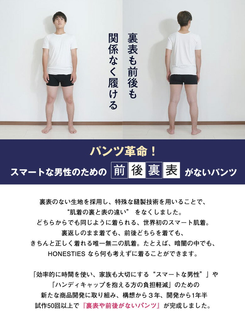 前後裏表が無い下着 MENS HONESTIE...の紹介画像2