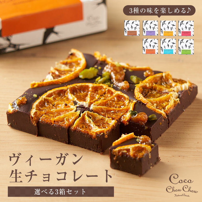 ヴィーガン生チョコレート【3箱セット】生チョコ チョコレート chocolate スイーツ ヴィーガン ビーガン グルテンフリー アレルギー ヘルシー お菓子 サクサク 甘い 濃厚 美味しい ギフト 贈り物 CocoChouChou ココシュシュ