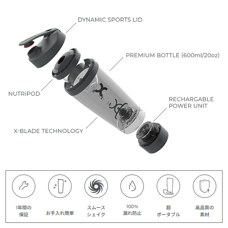 PROMIXX ��ư�ץ��ƥ��󥷥������� �ץ��ߥå��� ���ݡ��� �ܥȥ� ��ư���������� �ץ��ƥ��󥷥������� ��ư �ߥ����� �ݡ����֥� ���ץ� ���ż� �������� �ڥȥ� ���� ���ե��� �Ť� ������ ��ñ ��餫 600ml PROMIXX PRO