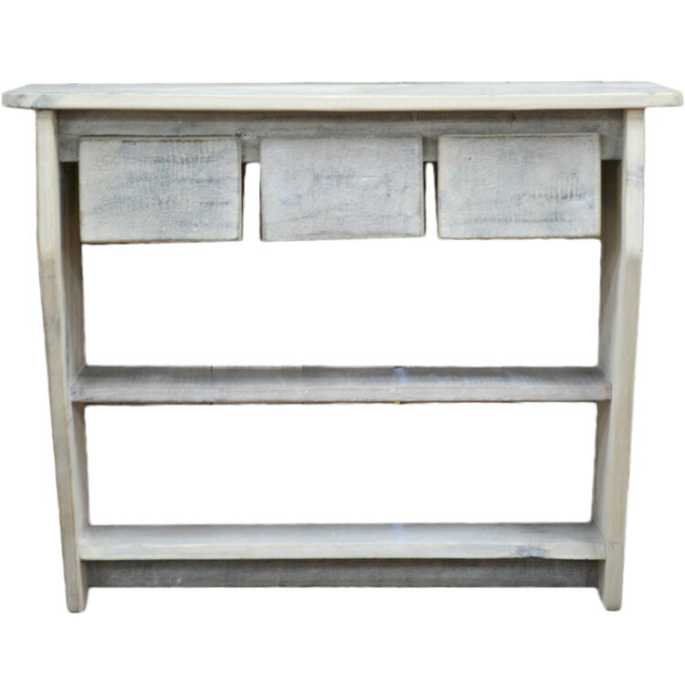 【マラソン期間P10倍&各種クーポン配布中】ウォールシェルフ 引出付き 引き出し 壁掛けシェルフ 棚 棚受け ホワイトウォッシュデザイナーズ 古木製 シャビー家具 リサイクルウッド アンティーク家具 アンティーク雑貨 北欧風 レトロ クラシック モダン マリン WS-56のサムネイル