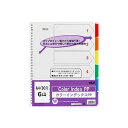 カラーインデックスPP A4 タテ型 6色6山 30穴/2穴・4穴兼用 1冊6枚入 テージー/EC-IN-3406
