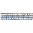コモグラス直線定規 目盛180mm 方眼目盛付 目にやさしい 1本 クツワ スケール ものさし/EC-HS190C