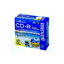 maxell データ用 CD-R 700MB 48倍速対応 インクジェットプリンタ対応ホワイト(ワイド印刷) 10枚 5mmケース入