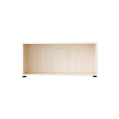 0Garage(ガラージ)/fantoni GL/ファントーニ GL ストレージ 幅900×奥行432×高さ400mm A4ファイル対応/GA-GL-040E 天井まで収納スペースとして有効に使いたいと思っていた方、お待たせいたしました。この高さ400mmタイプを最上段に載せれば希望が叶います。また、アジャスターが付属していますので最下段にも使えます。この上に収納庫を載せて連結することも可能です。（イタリア製） 商品について サイズ外寸=幅900×奥行432×高さ417mm(本体=高さ400mm/アジャスター=高さ17mm)内寸=幅864×奥行414×高さ364mm 材質パーティクルボード、低圧メラミン仕上げ/背面化粧仕上げ 重量19kg 付属品アジャスター※下置きで使用する場合のみ底板に差し込みます。 備考上置き・下置き兼用 ご注意※棚板穴はなく、棚板を取り付けることはできません。※本体ご購入後にオプション品などを追加でご購入される場合、別途費用が発生いたします。予め必要なアイテムをご確認ください。 配送について お届けについてお届け日(日曜祝日以外)のご希望を承ります。一部地域によってはお届け日のご希望を承れない場合がございますのでご了承ください。「組立設置有償サービス」をご利用の場合、土日祝日配送は見積対応になります。複数注文や出荷量の多い時期などはさらにお時間を頂戴する可能性がございます。納期詳細はお問い合わせください。 配送費用について配送費無料※沖縄・離島は別途送料お見積り。 時間指定について「組立設置有償サービス」をご利用の場合、お時間のご指定は出来ません。(平日9時〜18時の配送となります。) 配送地域について「組立設置有償サービス」をご利用の場合、配送日(曜日)のご指定は一部地域ではお受け出来ません。一部配送できない地域がございます。詳しくはこちらをご確認ください。 階上げについてこちらの商品は軒先渡し(玄関先へのお届け)となります。「組立設置有償サービス」をご利用の場合、階段での荷上げは別途費用が発生いたします。(1階でのお渡しの場合は送料無料) 組立についてこちらの商品はお客様組立の商品です。「組立設置有償サービス」をご利用の場合は、組立設置付きでのお届けとなります。(※一部地域ではご利用いただけません。詳しくはお問い合わせください。) ご注意「お届け日のご連絡」メール以後の納期変更・再配送には変更手数料として売価(税込)の10%頂戴致します。 バリエーション