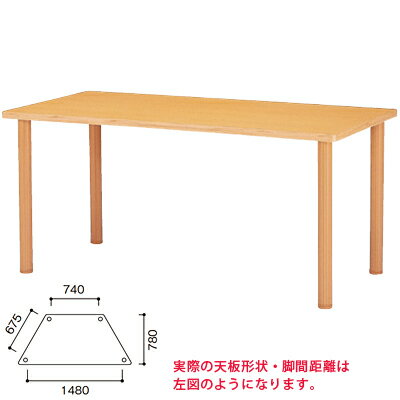 介護/福祉施設用テーブル/ハイアジャスター高さ調節脚/幅1800×奥行780×高さ700～750mm/FHO-1878Dダイニングテーブル リビングテーブル 机 デスク 介護施設 昇降式 老人ホーム テーブル